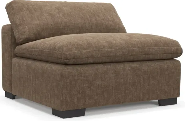 Plush Feathered Comfort Eco Performance Fabric Armless Chair - Argo Java