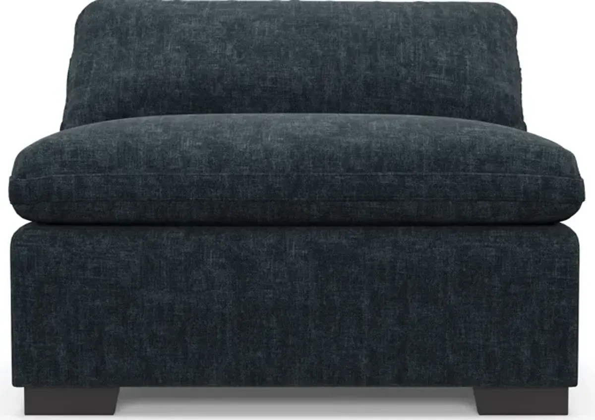 Plush Feathered Comfort Eco Performance Fabric Armless Chair - Argo Navy