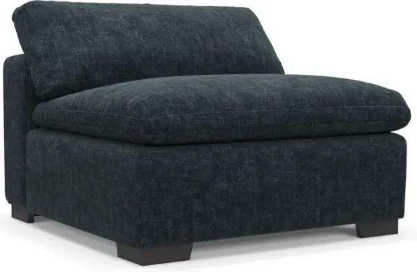 Plush Feathered Comfort Eco Performance Fabric Armless Chair - Argo Navy