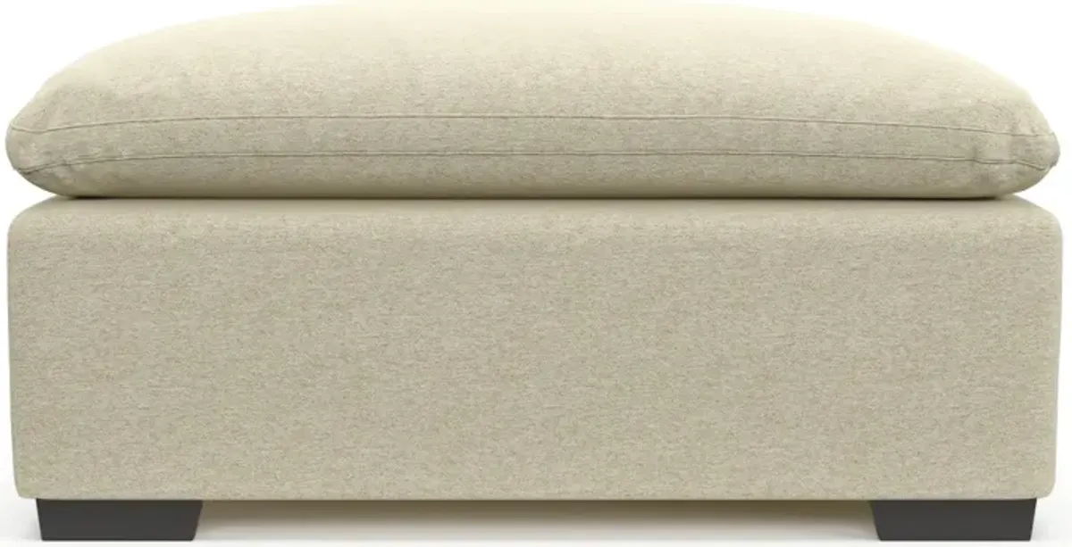 Plush Feathered Comfort Eco Performance Fabric Ottoman - Bridger Shell