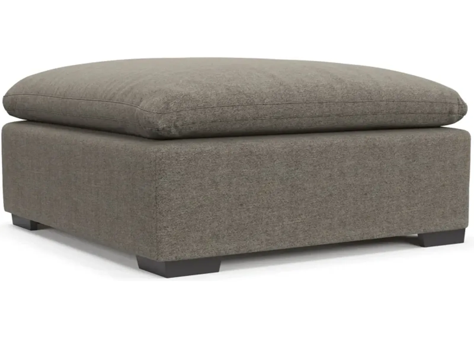 Plush Feathered Comfort Eco Performance Fabric Ottoman - Bridger Metal