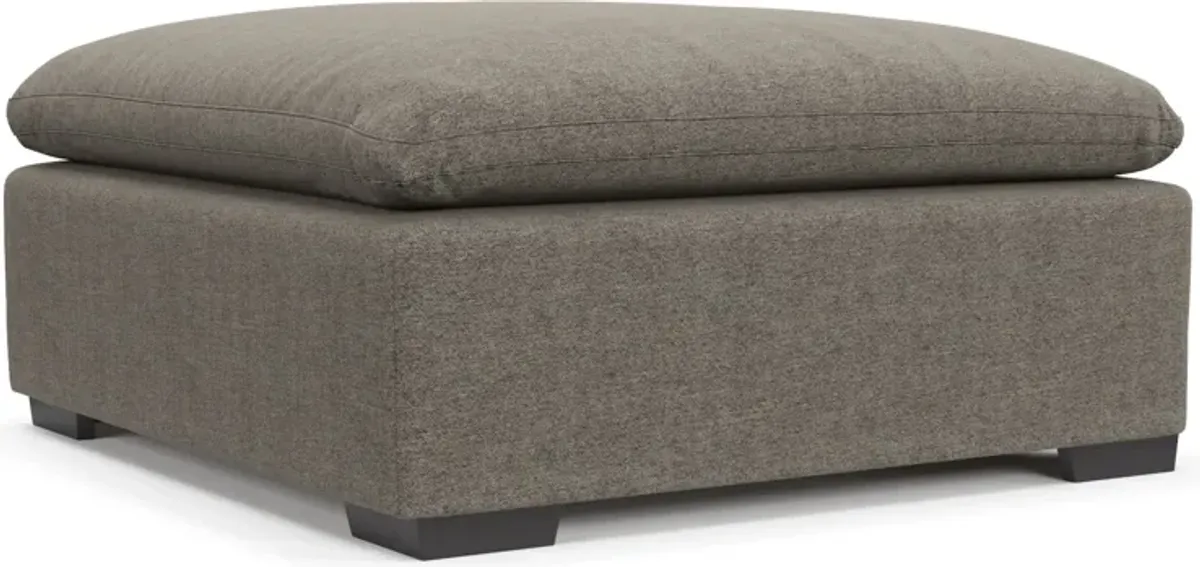 Plush Feathered Comfort Eco Performance Fabric Ottoman - Bridger Metal