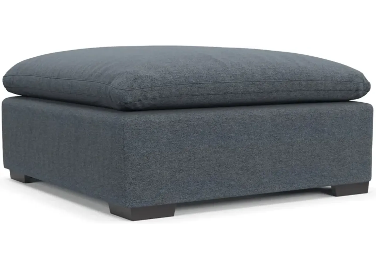 Plush Feathered Comfort Eco Performance Fabric Ottoman - Bridger Navy