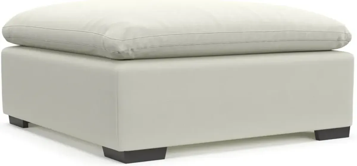 Plush Feathered Comfort Eco Performance Fabric Ottoman - Liv Arctic