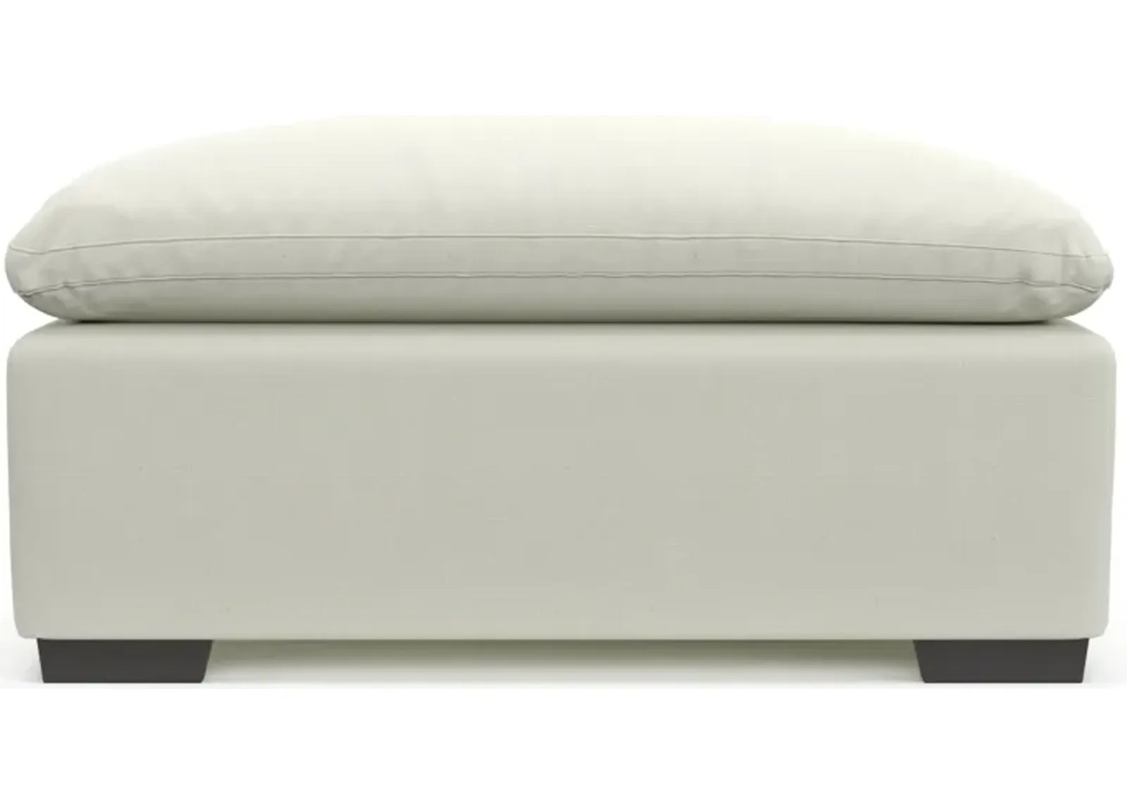 Plush Feathered Comfort Eco Performance Fabric Ottoman - Liv Arctic