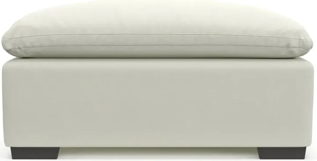 Plush Feathered Comfort Eco Performance Fabric Ottoman - Liv Arctic