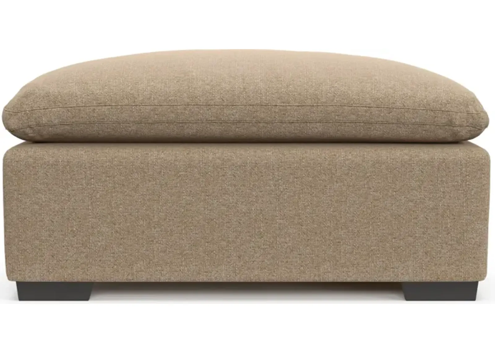 Plush Feathered Comfort Eco Performance Fabric Ottoman - Liv Wicker