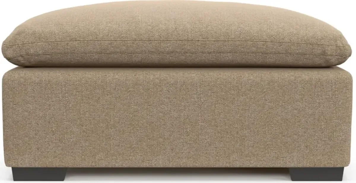 Plush Feathered Comfort Eco Performance Fabric Ottoman - Liv Wicker