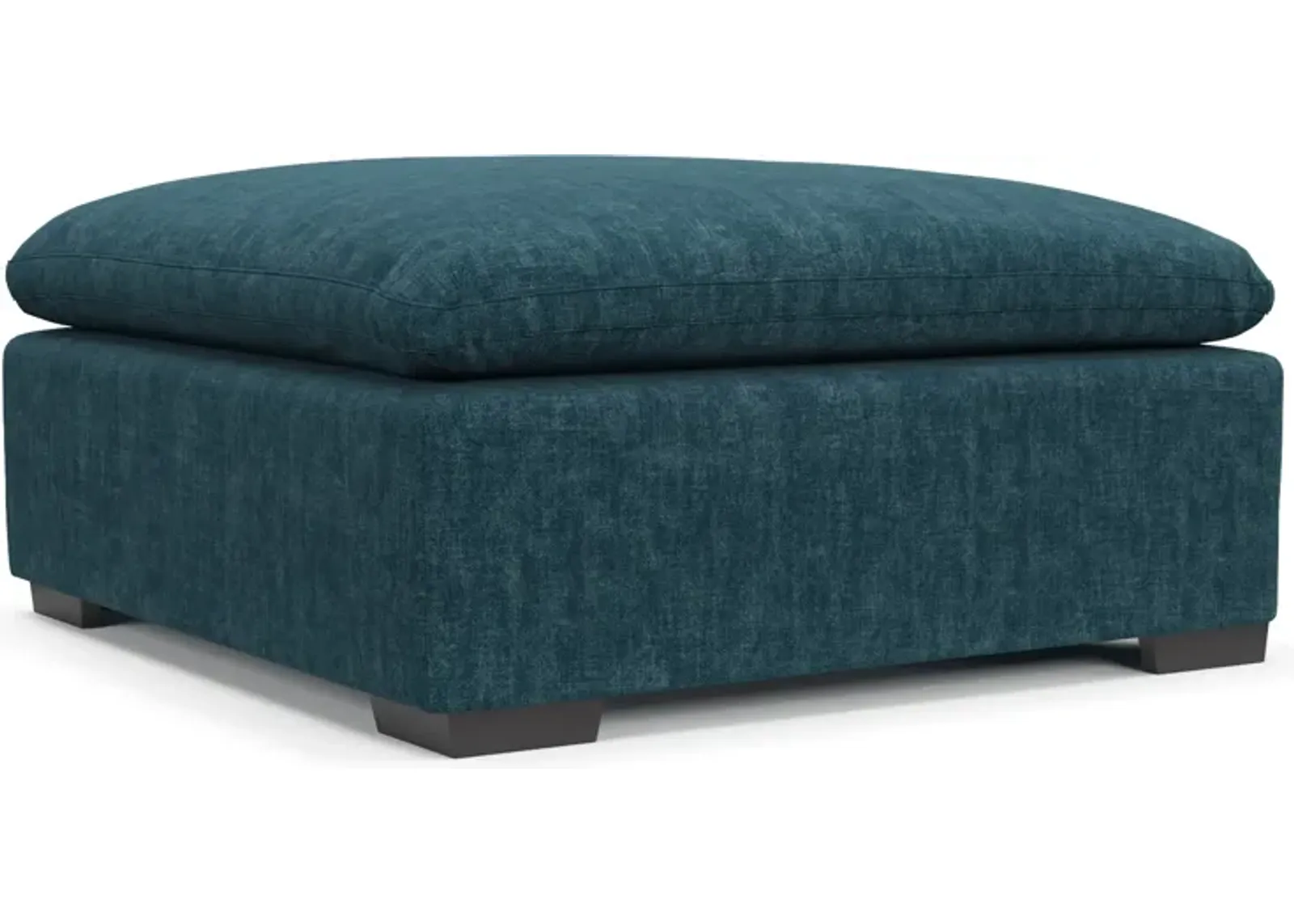 Plush Feathered Comfort Eco Performance Fabric Ottoman - Argo Tropic