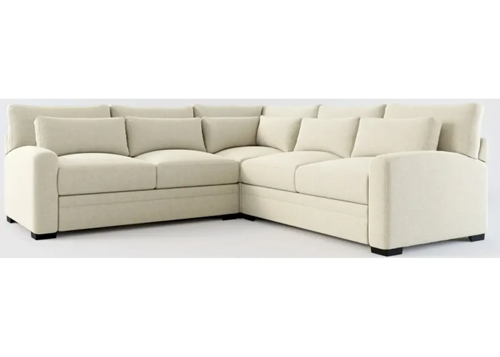 Winston Foam Comfort Eco Perfomance 3-Piece Sectional - Broderick Charcoal