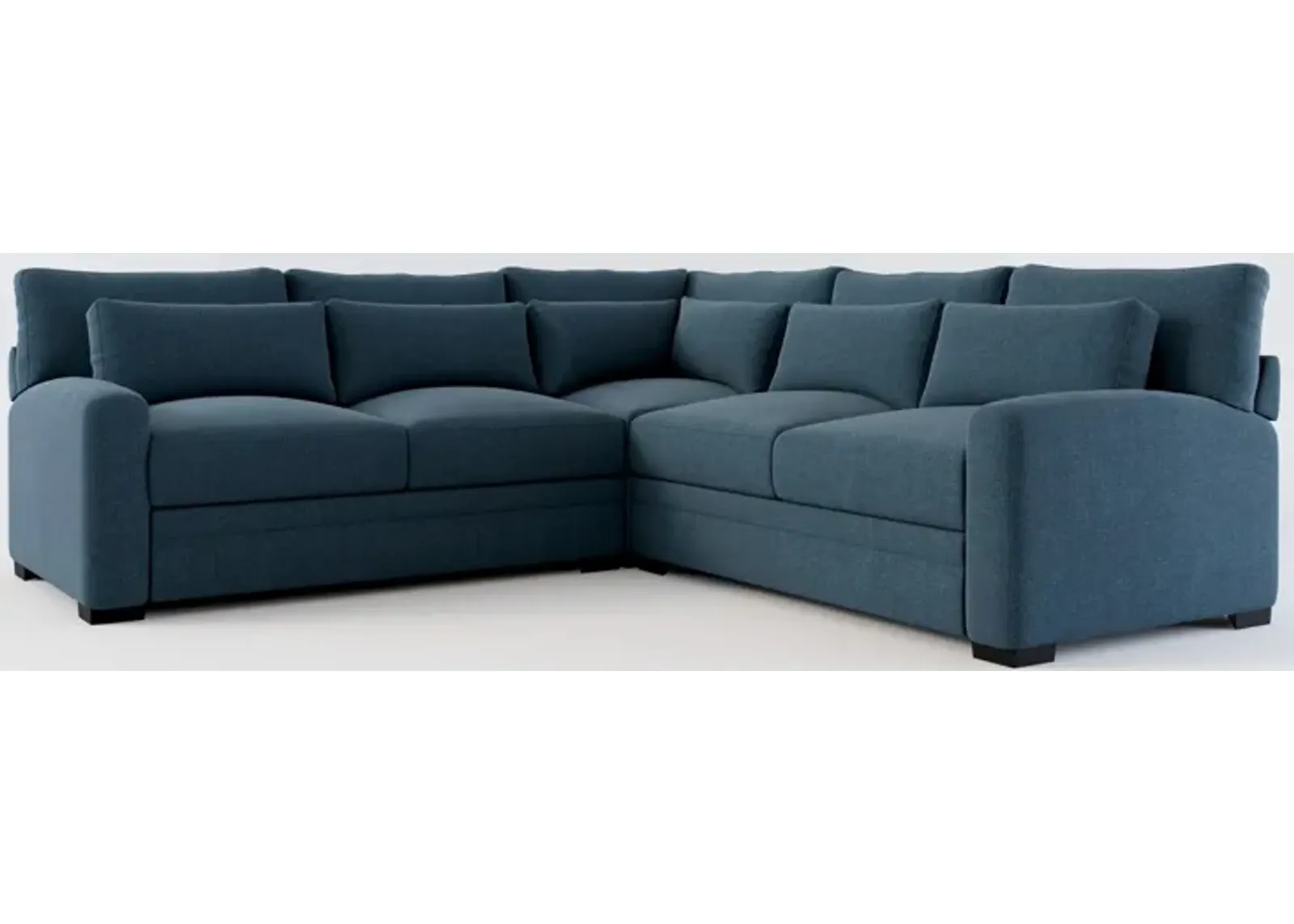 Winston Foam Comfort Eco Perfomance 3-Piece Sectional - Broderick Indigo