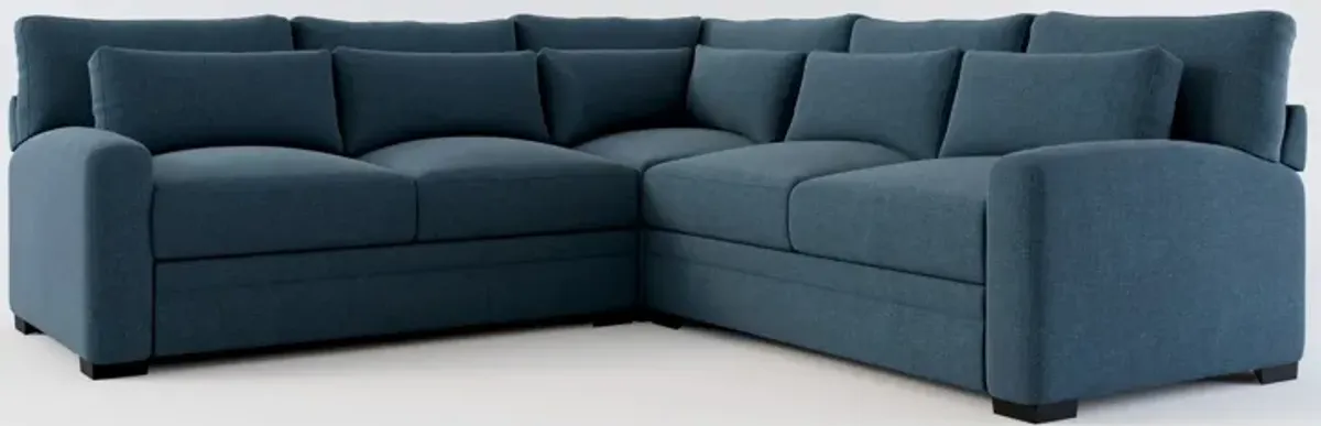 Winston Foam Comfort Eco Perfomance 3-Piece Sectional - Broderick Indigo