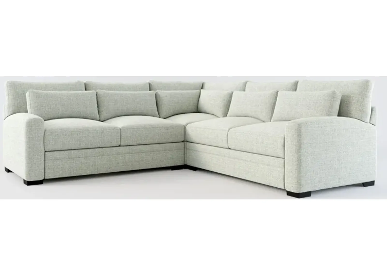 Winston Foam Comfort Eco Perfomance 3-Piece Sectional - Broderick Sea Glass