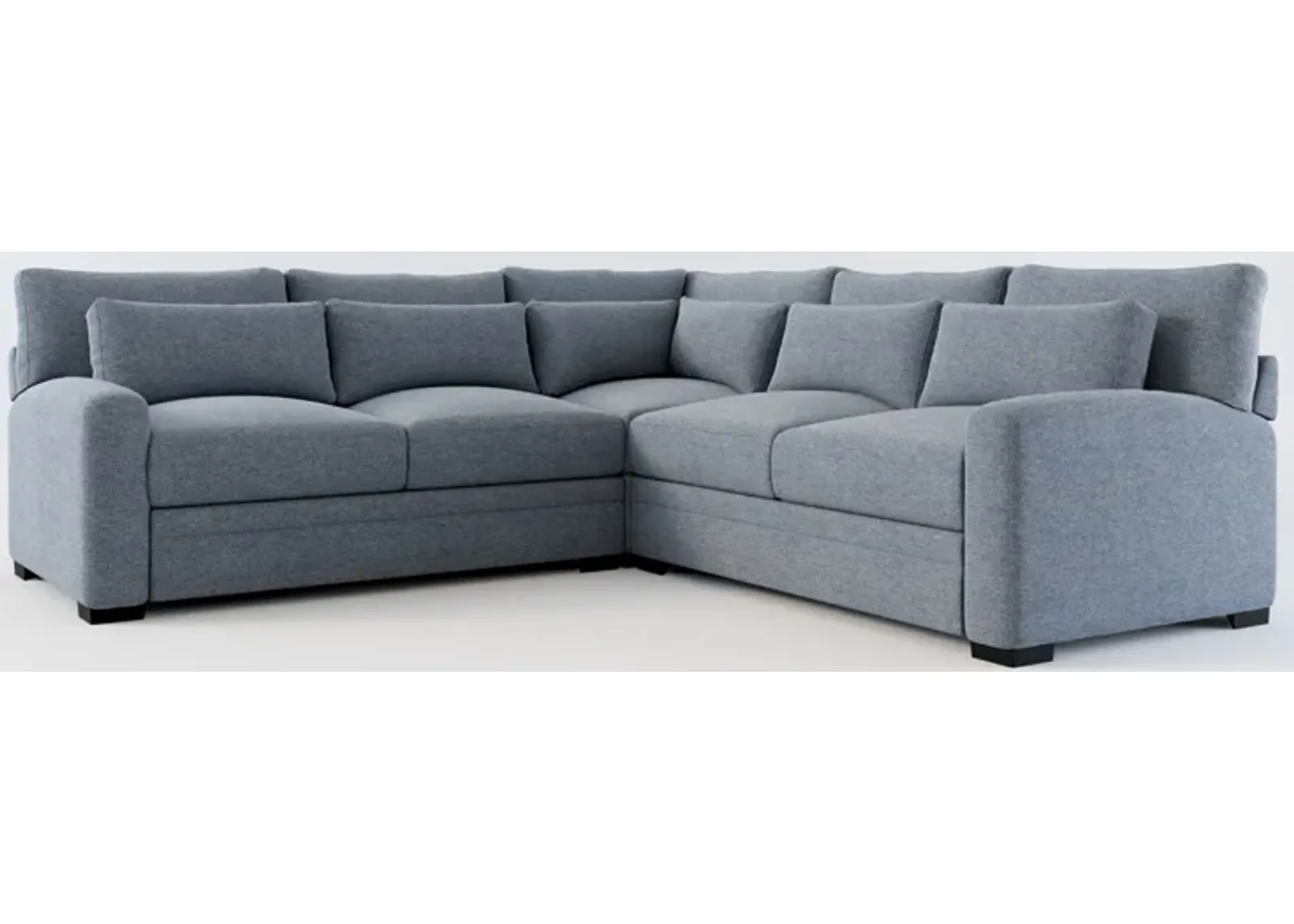 Winston Foam Comfort Eco Perfomance 3-Piece Sectional - Bridger Navy