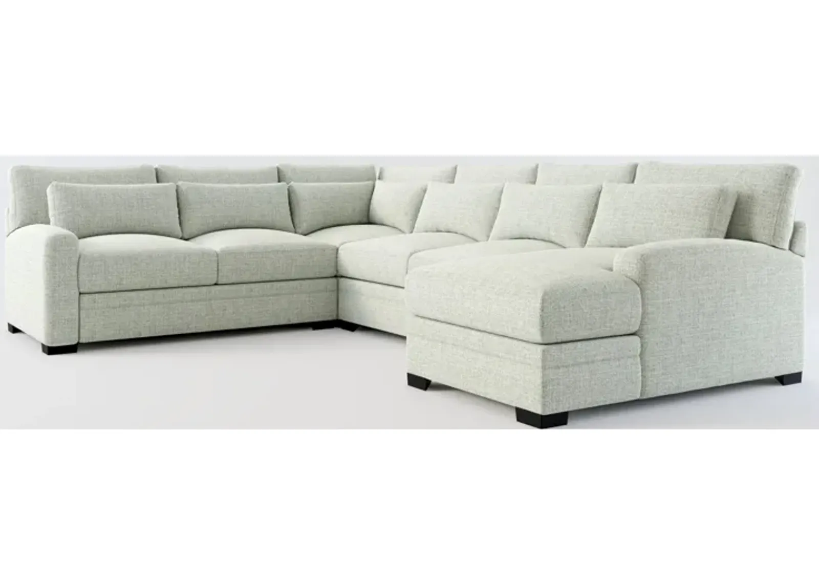 Winston Hybrid Comfort Eco Performance 4-Piece Sectional - Broderick Sea Glass