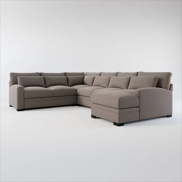 Winston Hybrid Comfort Eco Performance 4-Piece Sectional - Presidio Steel