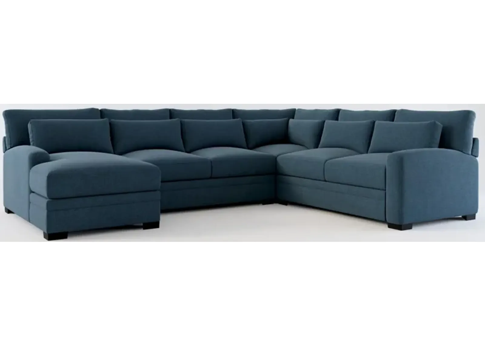 Winston Foam Comfort Eco Performance 4-Piece Sectional - Broderick Indigo