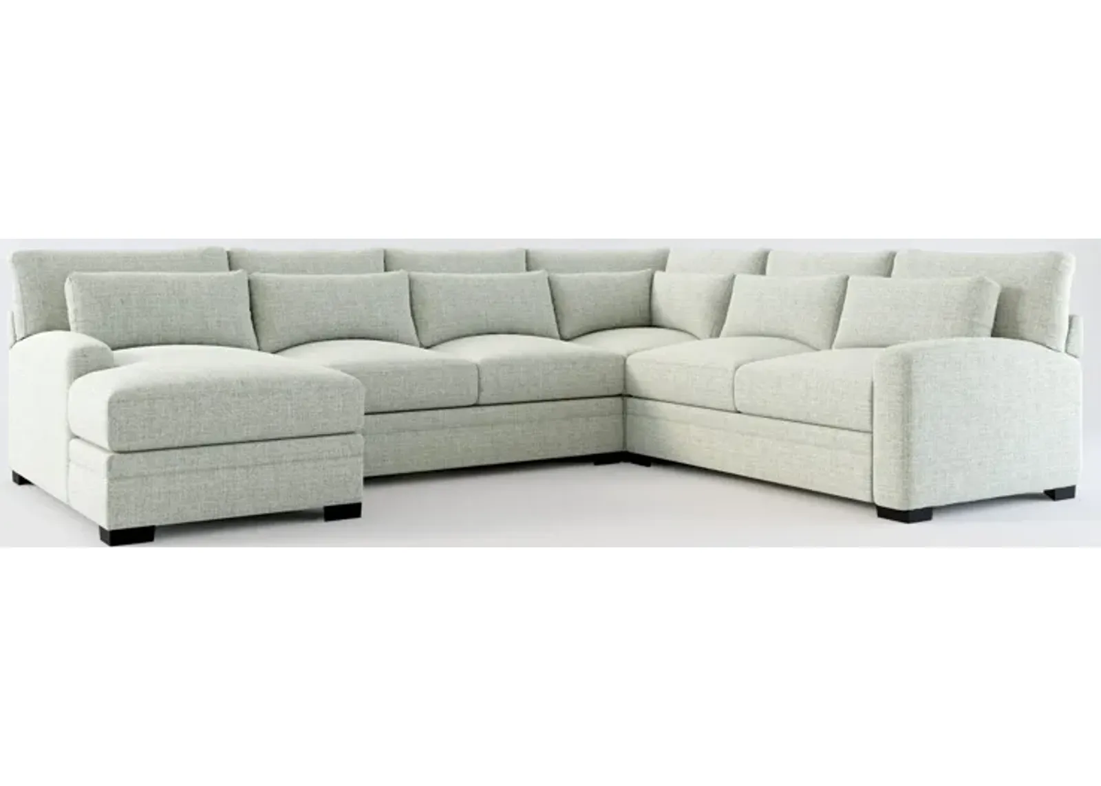 Winston Foam Comfort Eco Performance 4-Piece Sectional - Broderick Sea Glass