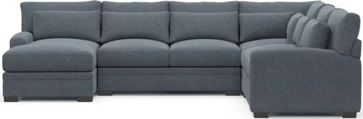 Winston Foam Comfort Eco Performance 4-Piece Sectional - Bridger Navy