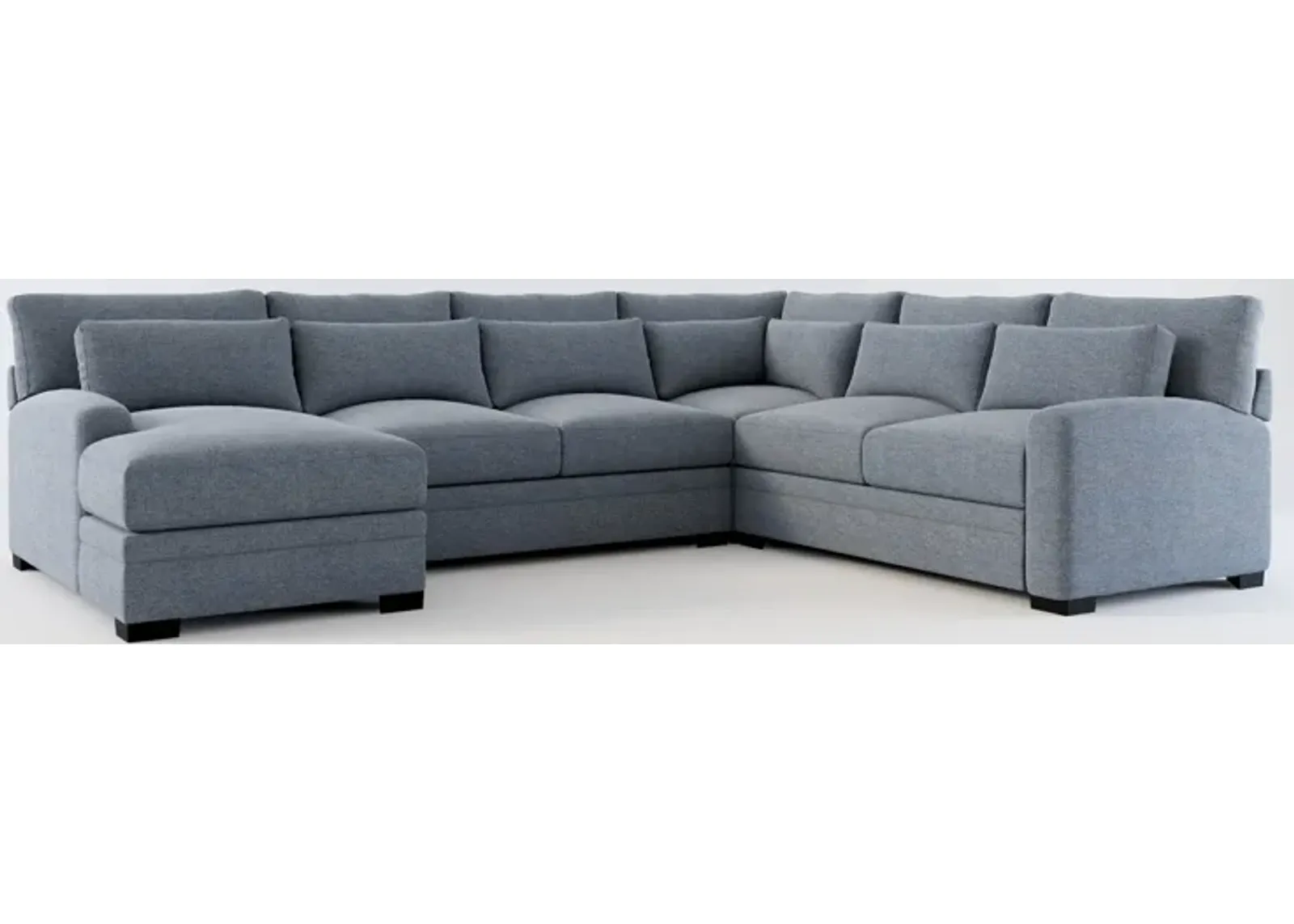 Winston Foam Comfort Eco Performance 4-Piece Sectional - Bridger Navy