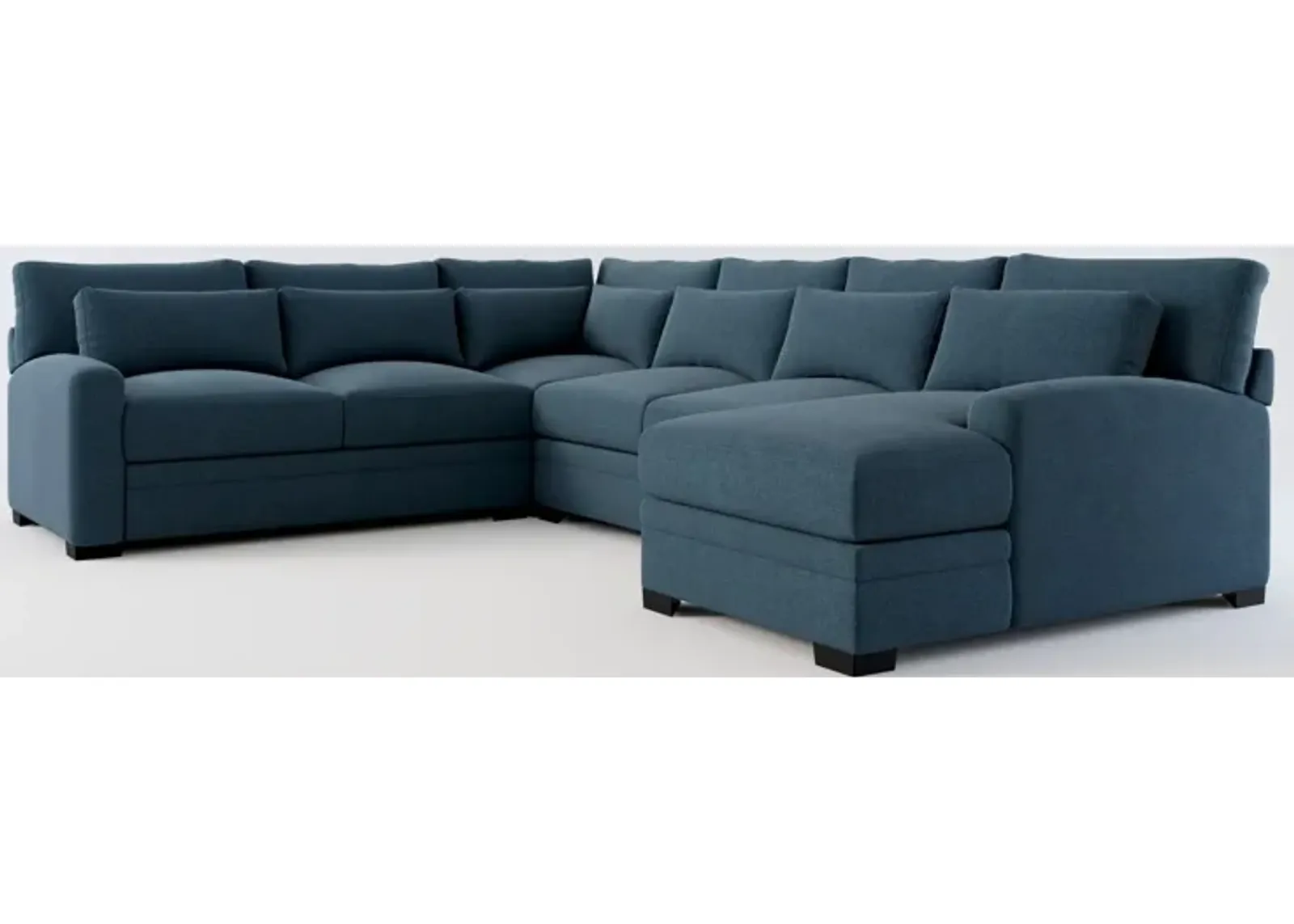 Winston Foam Comfort Eco Performance 4-Piece Sectional - Broderick Indigo