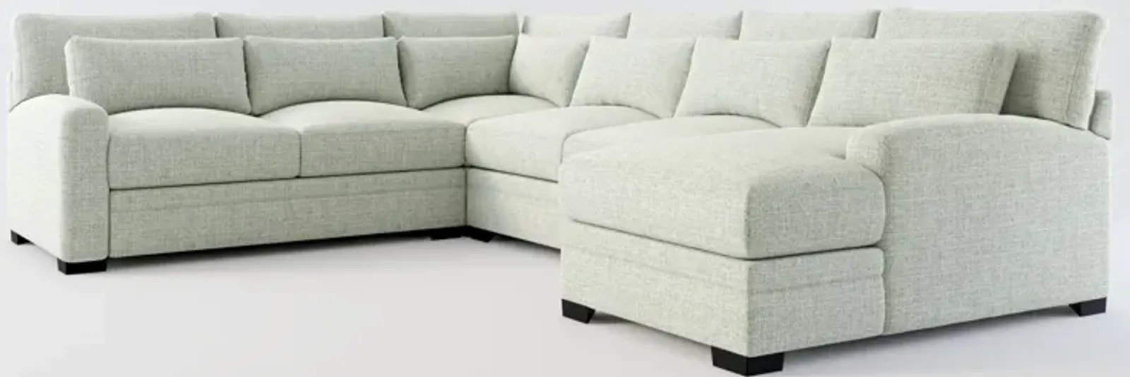 Winston Foam Comfort Eco Performance 4-Piece Sectional - Broderick Sea Glass