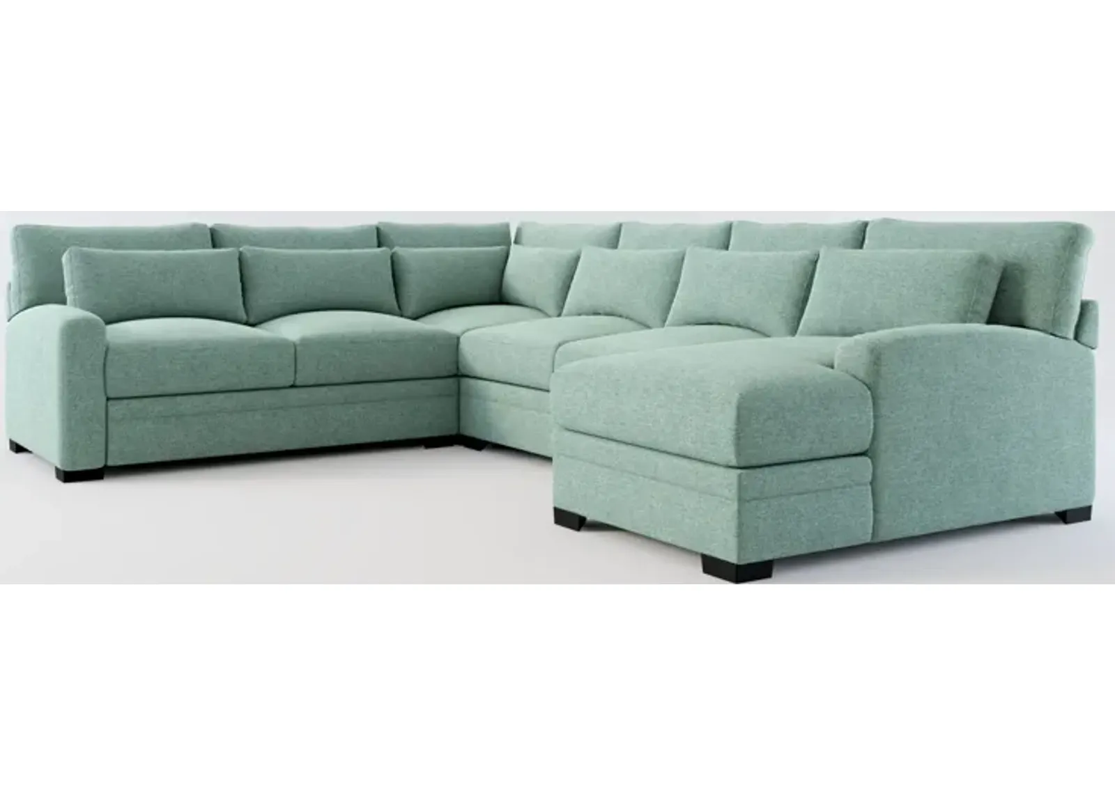 Winston Foam Comfort Eco Performance 4-Piece Sectional - Bridger Jade