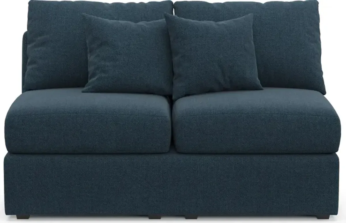 Nest Hybrid Comfort Eco Performance Armless Loveseat - Broderick Indigo