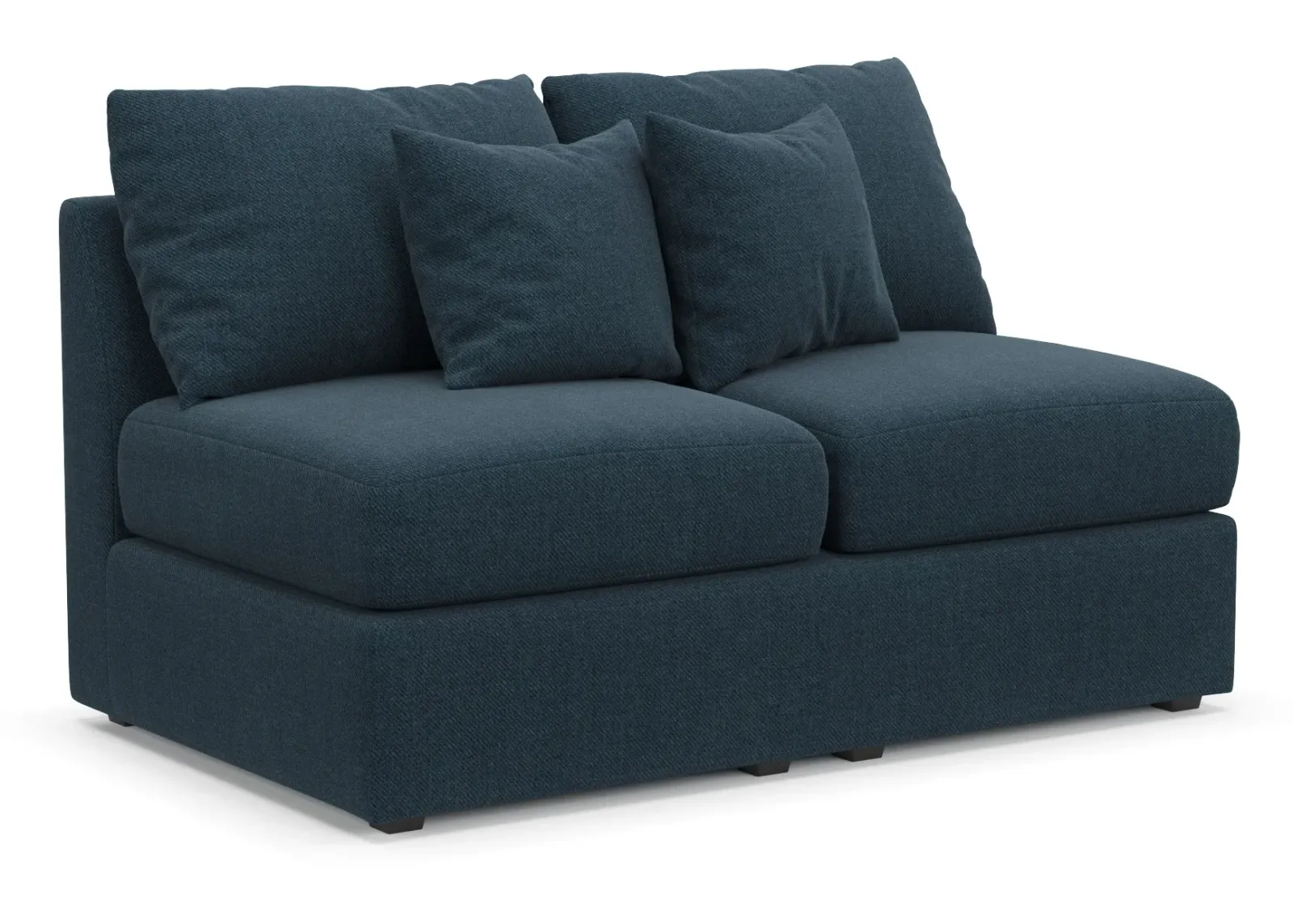 Nest Hybrid Comfort Eco Performance Armless Loveseat - Broderick Indigo