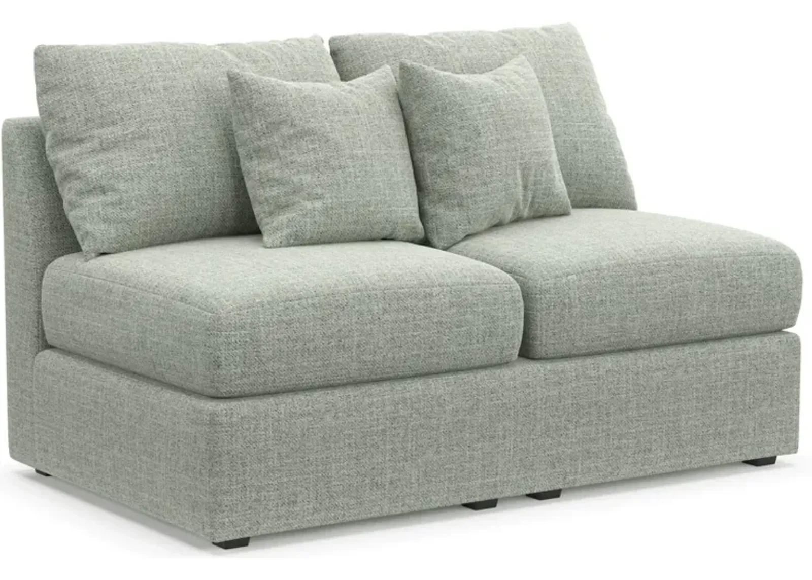 Nest Hybrid Comfort Eco Performance Armless Loveseat - Broderick Sea Glass