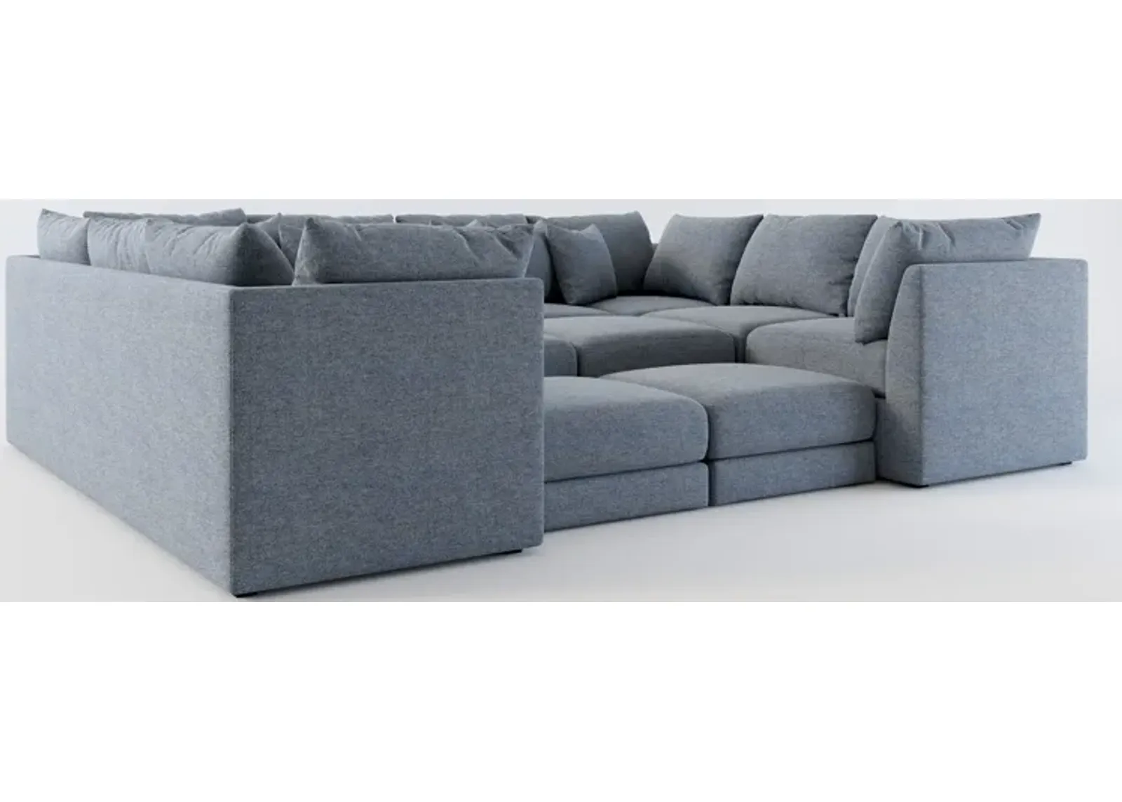 Nest Hybrid Comfort Eco Performance 7-Piece Pit Sectional - Bridger Navy