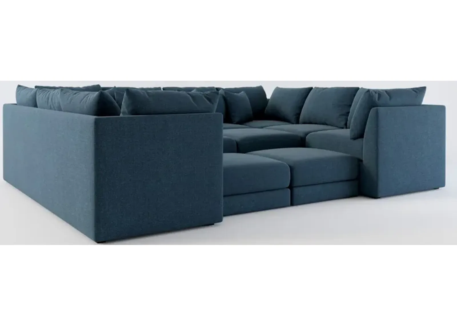 Nest Hybrid Comfort Eco Performance 9-Piece Sectional - Broderick Indigo