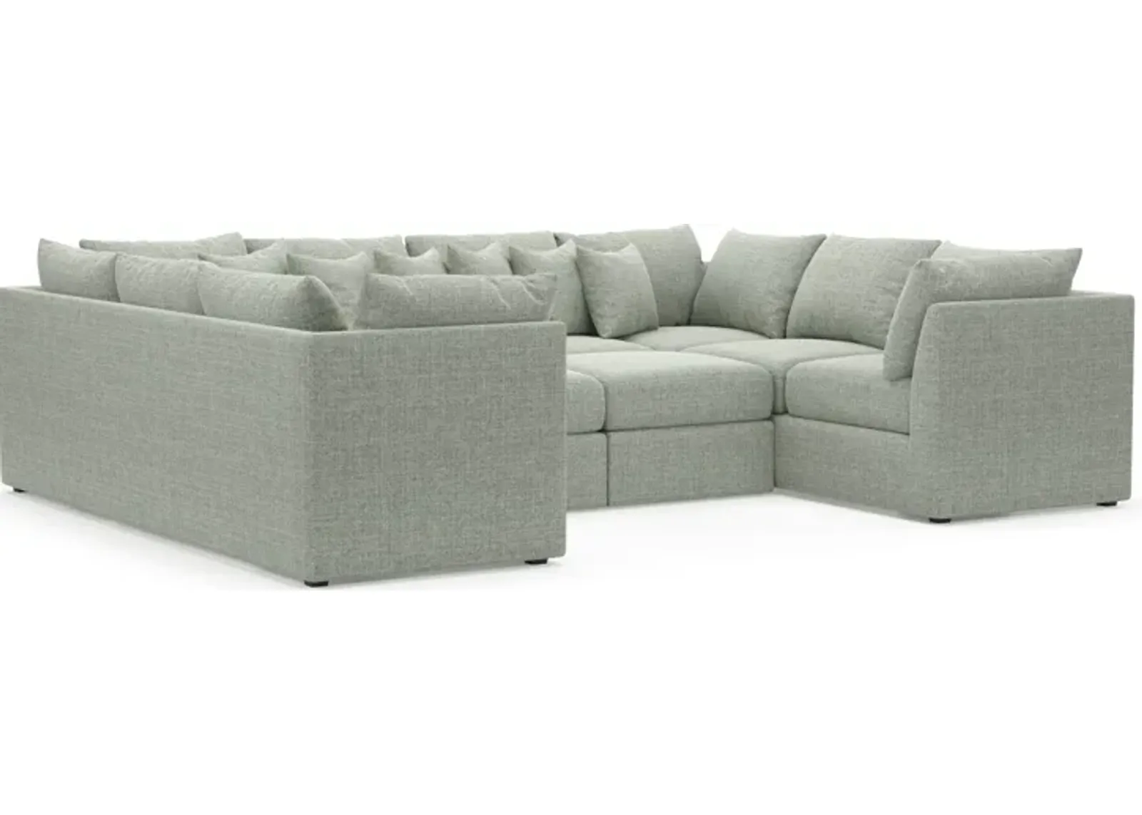 Nest Hybrid Comfort Eco Performance 5-Piece Pit Sectional - Broderick Sea Glass