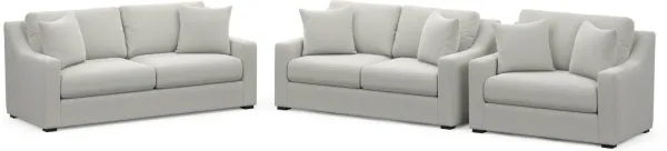 Dobson Foam Comfort 3 Pc. Living Room - Oslo Snow