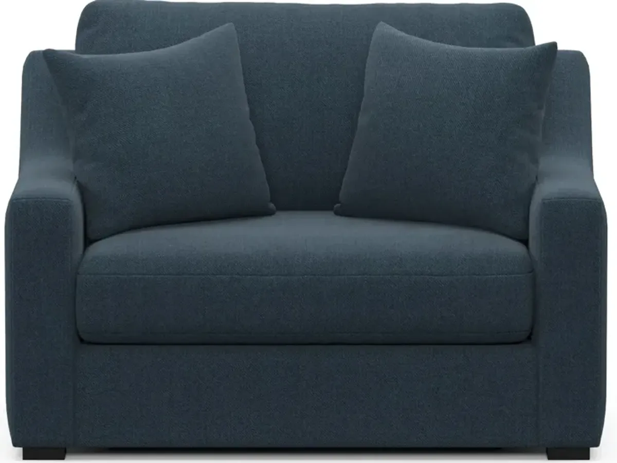 Dobson Foam Comfort Chair and a Half - Broderick Indigo