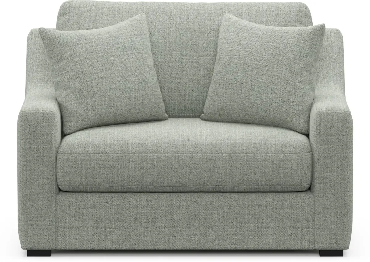 Dobson Foam Comfort Chair and a Half - Broderick Sea Glass
