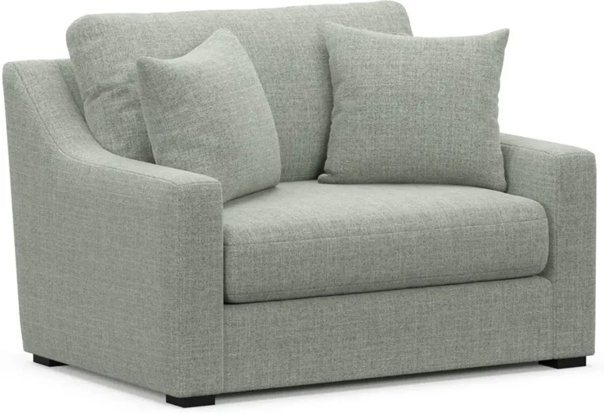 Dobson Foam Comfort Chair and a Half - Broderick Sea Glass