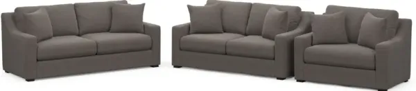 Dobson Foam Comfort 3 Pc. Living Room - Presidio Steel