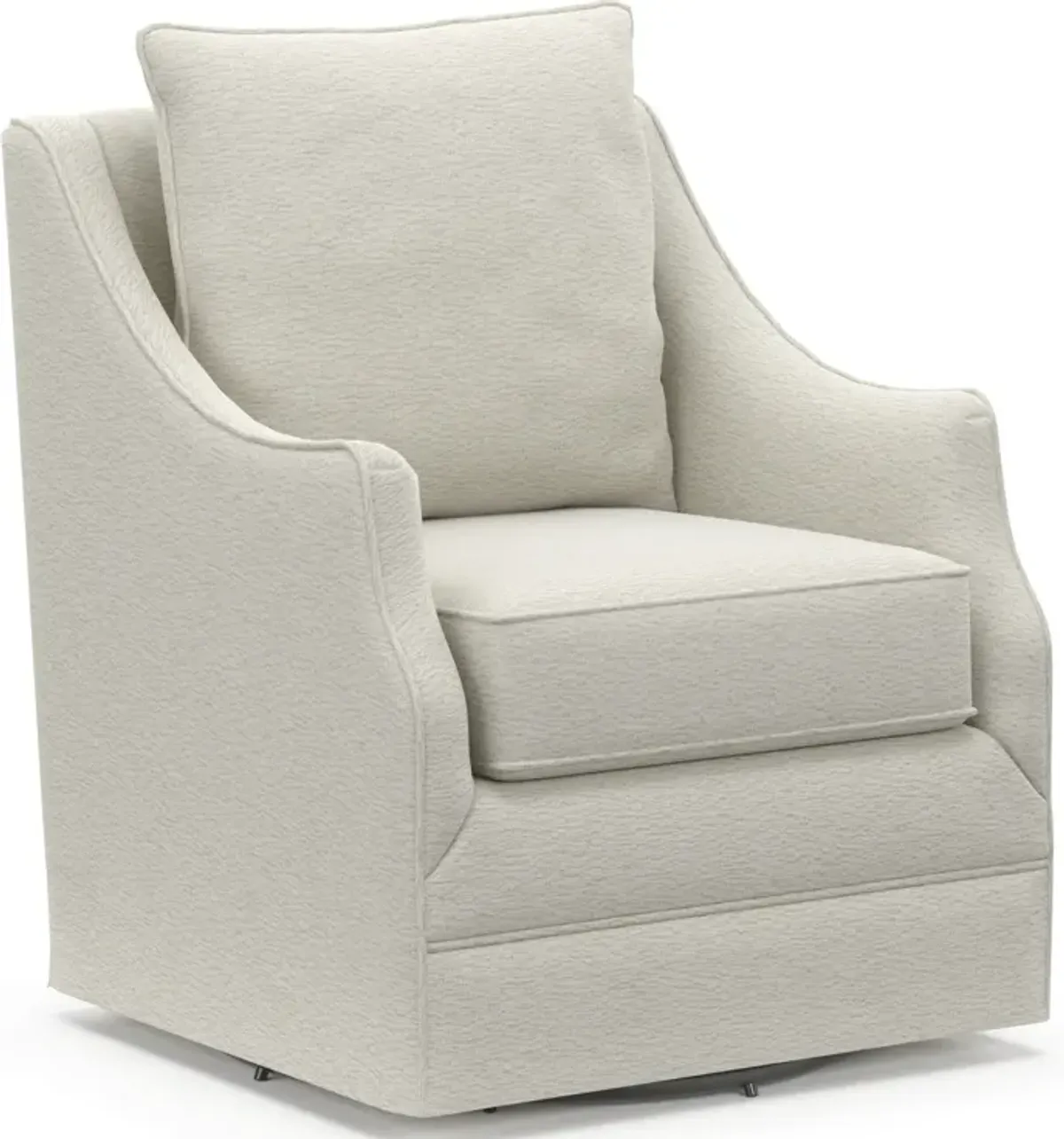 Mara Accent Swivel Chair - Living Large White