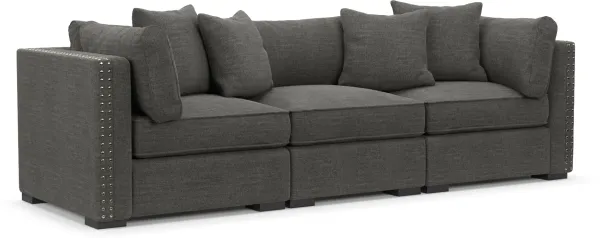 Abington Foam Comfort 3-Piece Sofa - Curious Charcoal