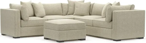 Abington Foam Comfort 3-Piece Sectional and Ottoman - Bloke Cotton
