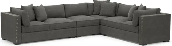 Abington Foam Comfort 4-Piece Sectional - Curious Charcoal