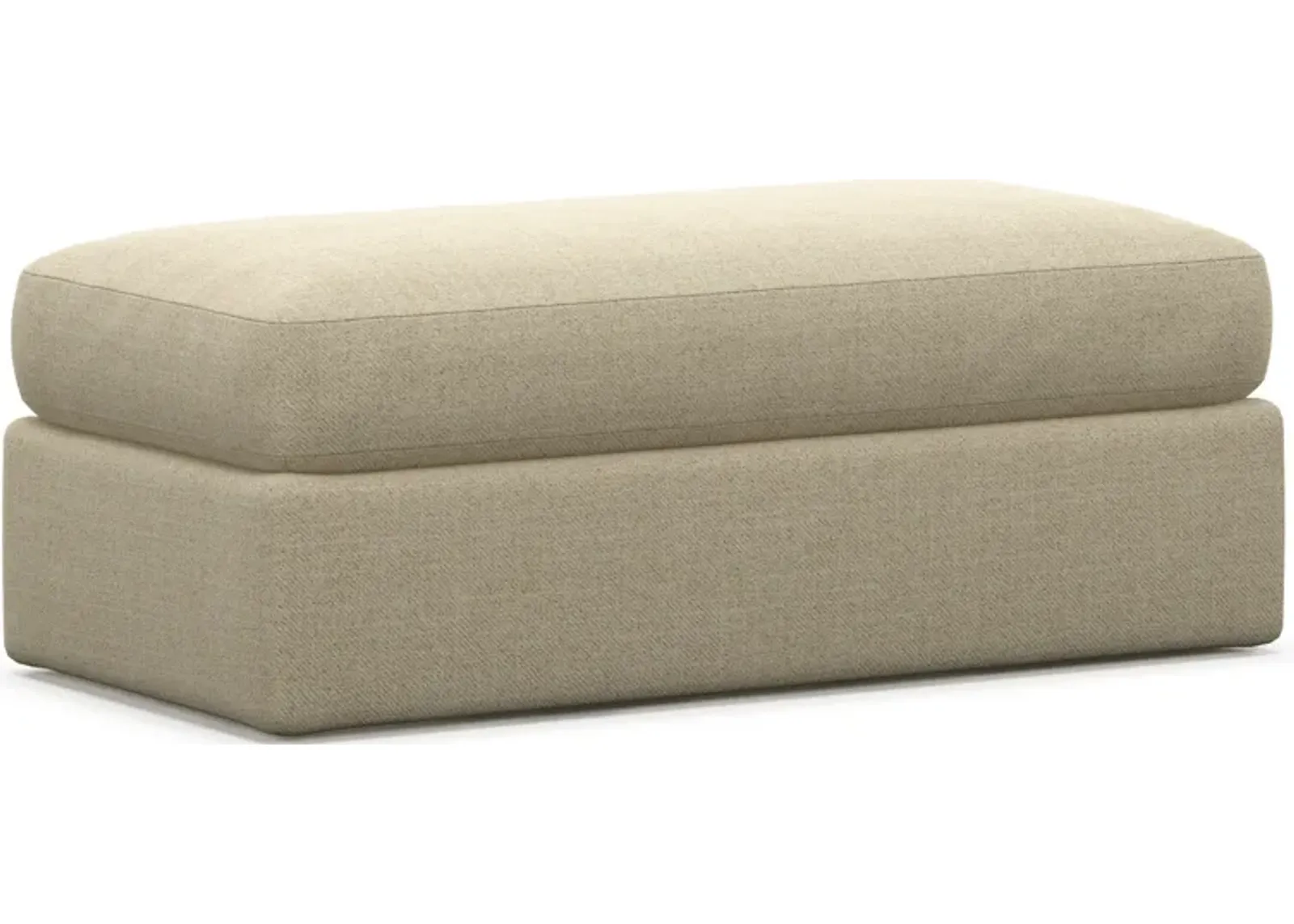 Haven Foam Comfort Eco Performance Fabric Ottoman - Broderick Sand