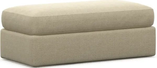 Haven Foam Comfort Eco Performance Fabric Ottoman - Broderick Sand
