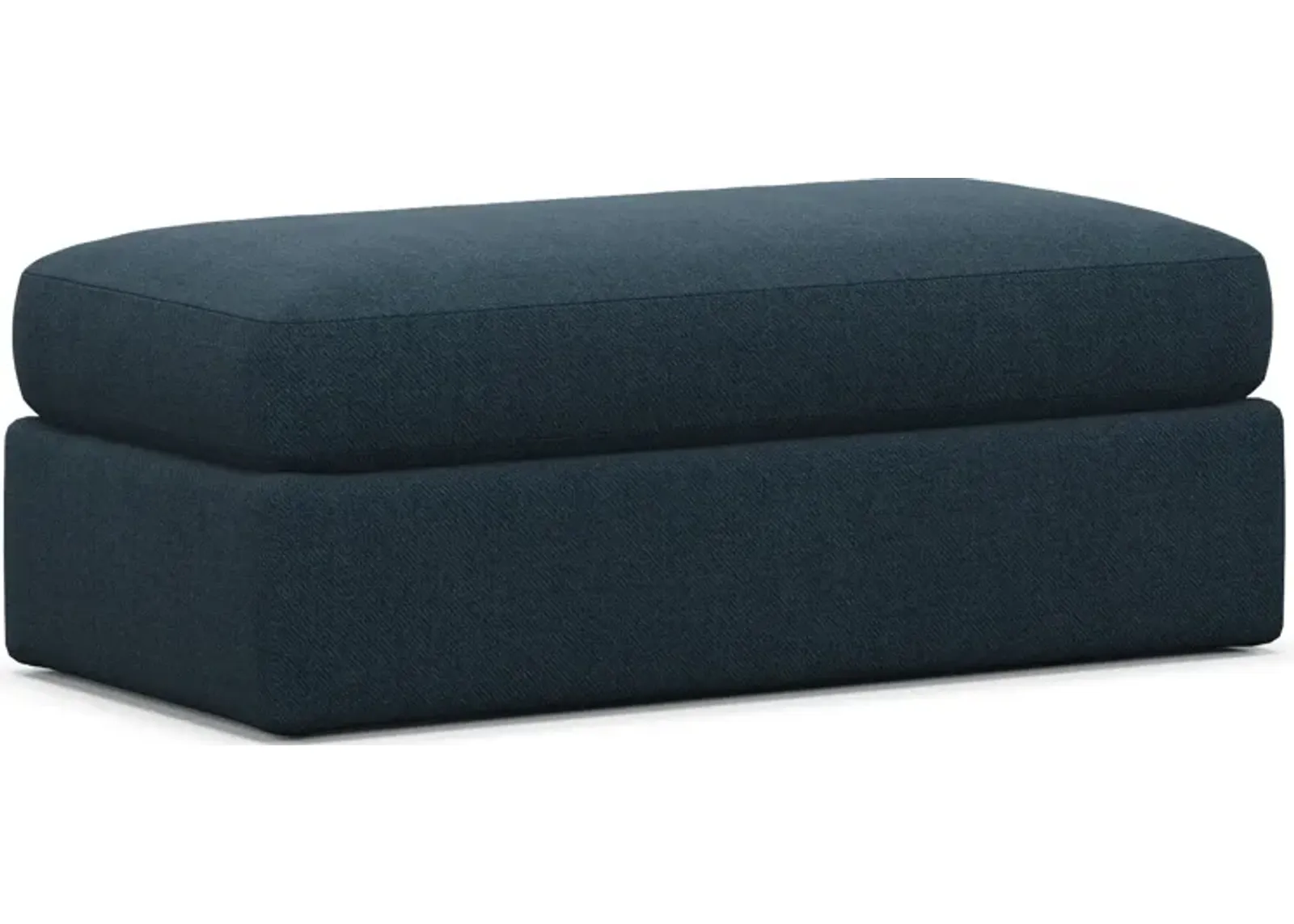 Haven Foam Comfort Eco Performance Fabric Ottoman - Broderick Indigo