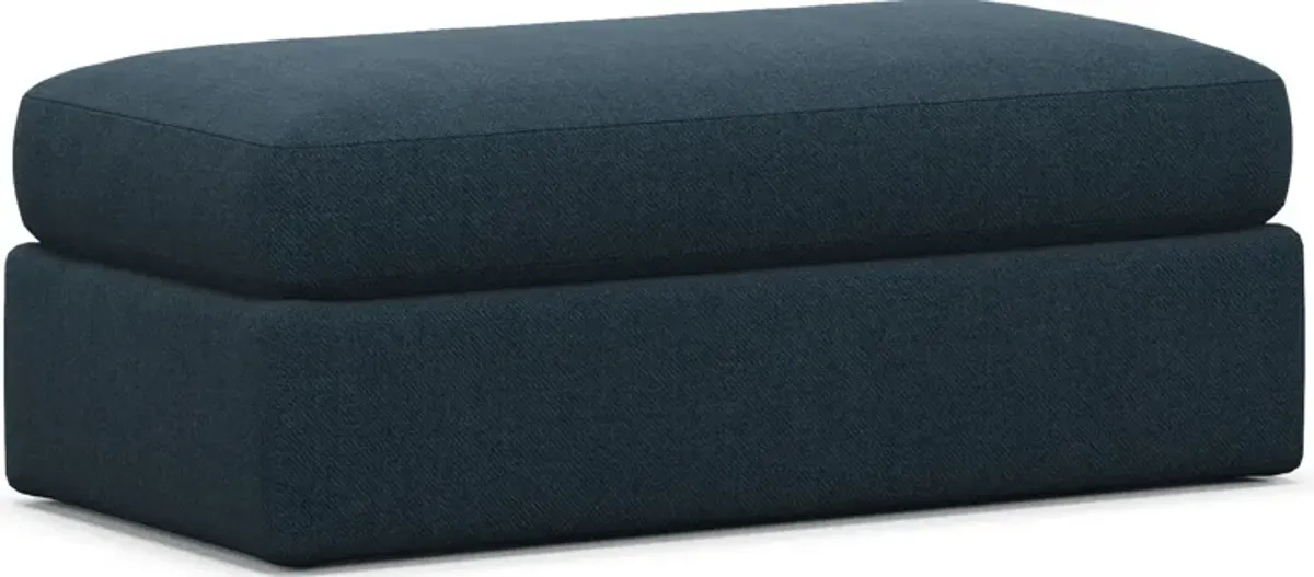 Haven Foam Comfort Eco Performance Fabric Ottoman - Broderick Indigo