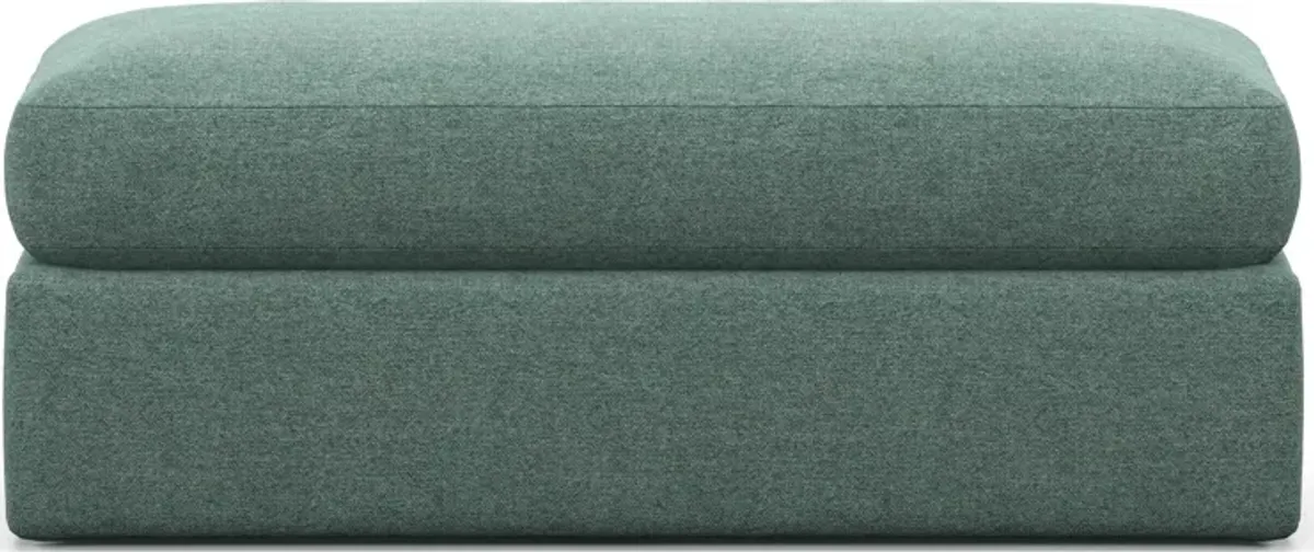 Haven Foam Comfort Eco Performance Fabric Ottoman - Bridger Jade