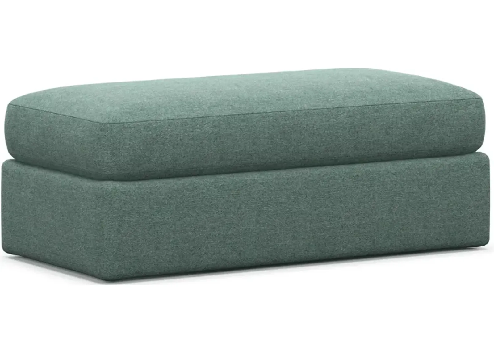 Haven Foam Comfort Eco Performance Fabric Ottoman - Bridger Jade