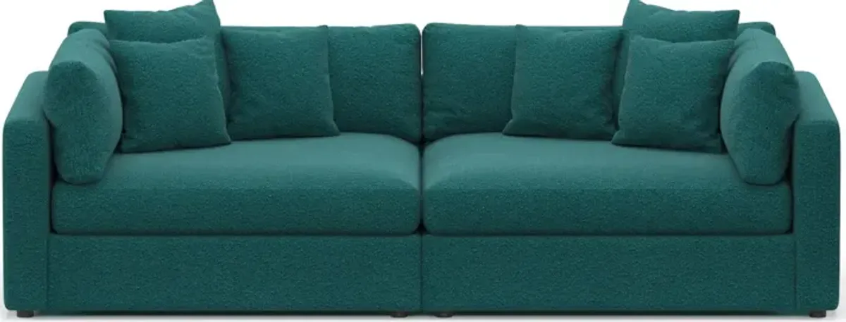 Haven Foam Comfort 2-Piece Media Sofa - Bloke Peacock