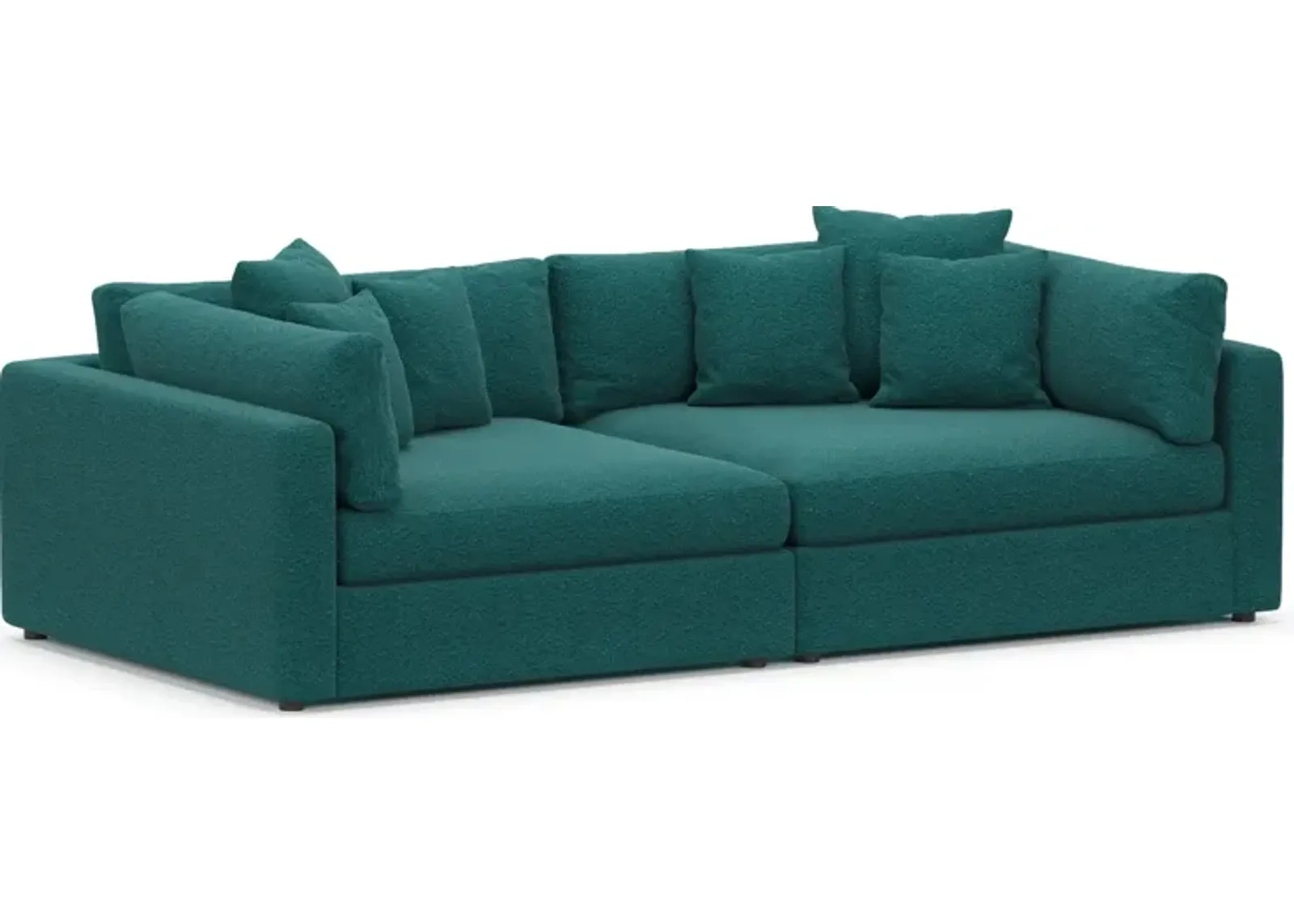 Haven Foam Comfort 2-Piece Media Sofa - Bloke Peacock